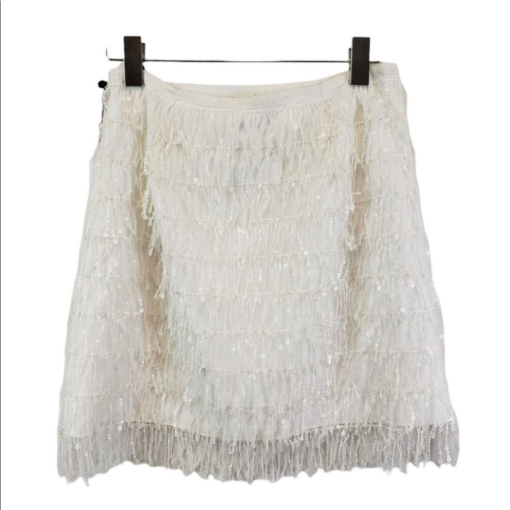 NWT Saylor Pyper Crystal Fringe Mini Skirt